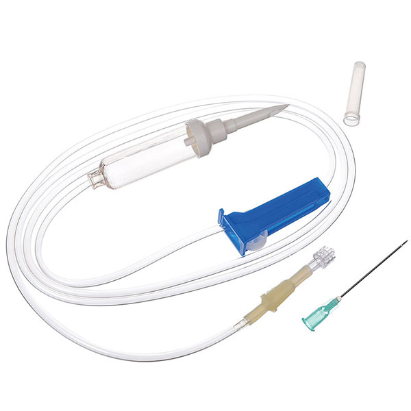 Infusion sets with straight rubber